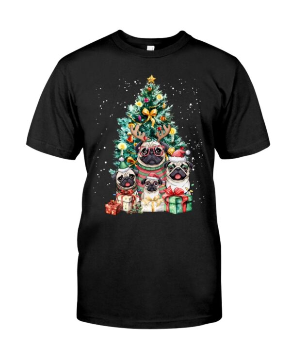 Cute Pug Dogs Merry Christmas T Shirt 1.jpg